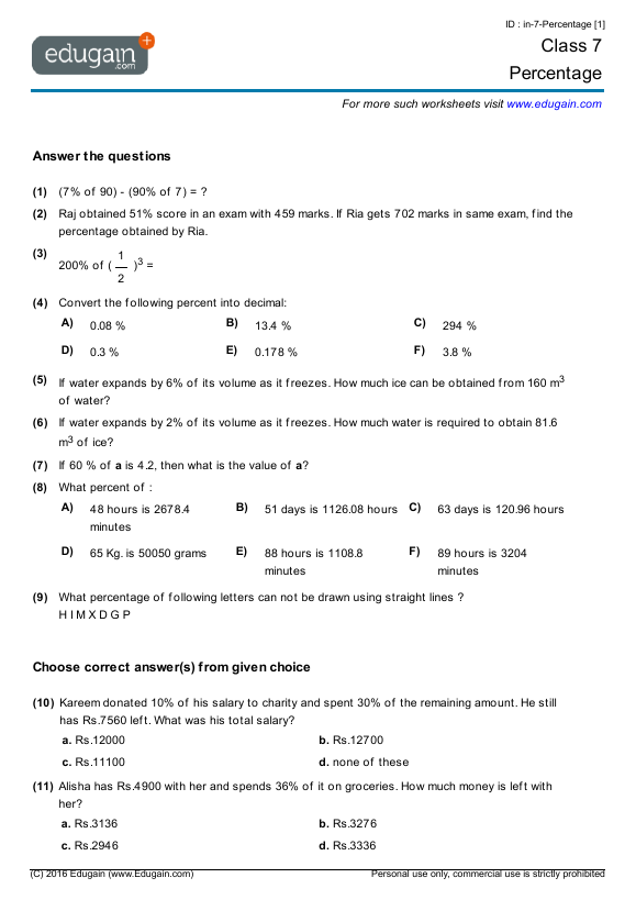 Percentage